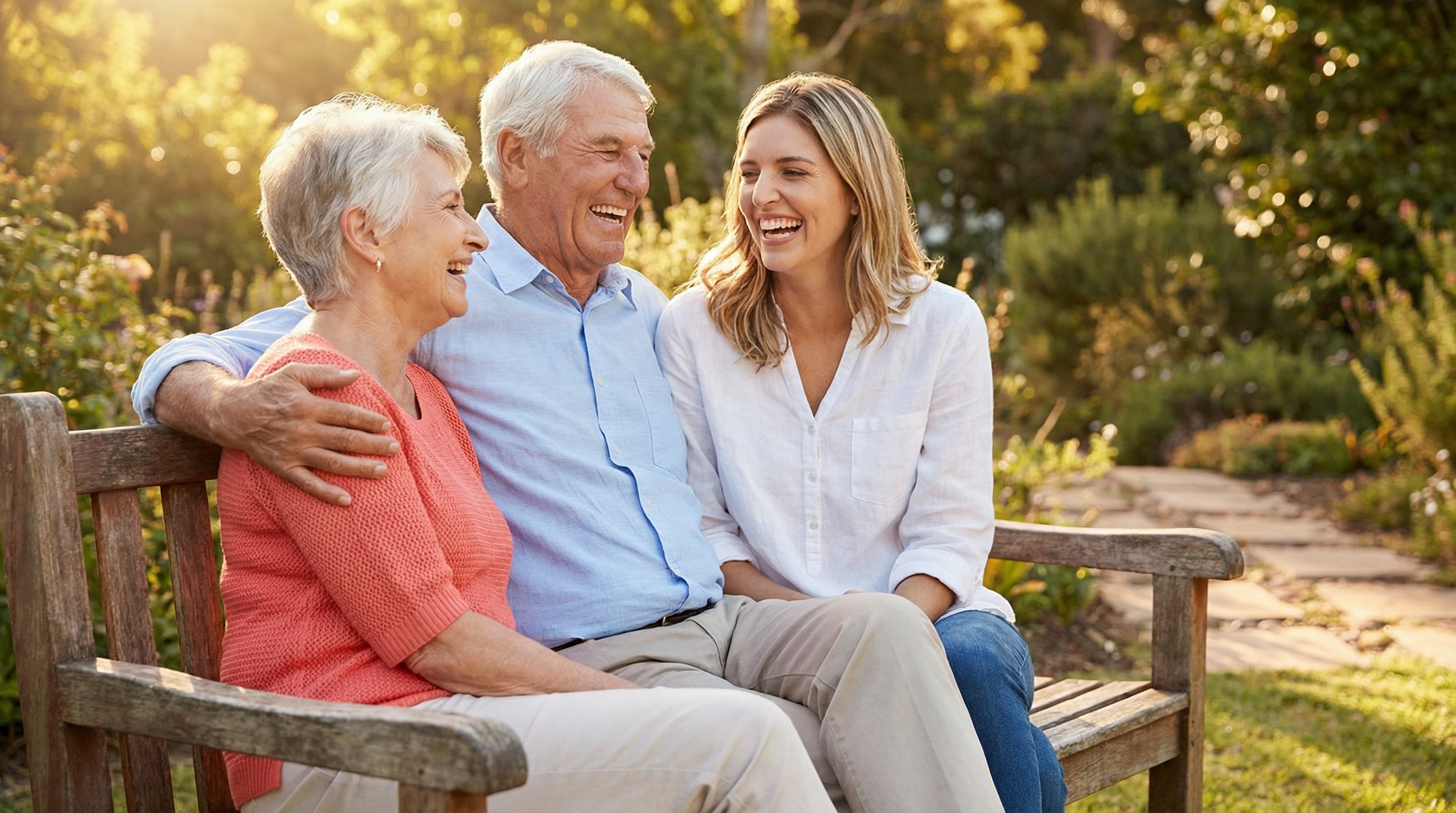 Three generations looking at book together